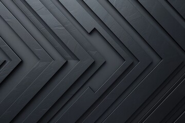 Abstract dark geometric background with layered black arrows. Modern design with depth and texture. Perfect for tech and business themes.