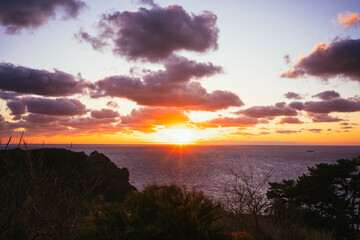 伊豆あいあい岬からの日没夕景