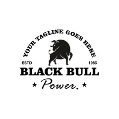 Bull vintage logo vector template illustration
