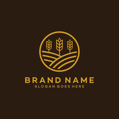 Luxury Grain wheat logo concept, Agriculture wheat Logo Template vector icon