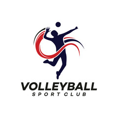 volleyball logo vector template illustration design