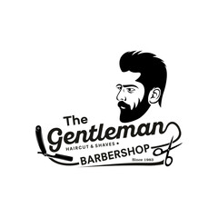 barbershop logo vector illustration design