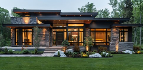 Timeless elegance of a minimalist house exterior design: Clean lines, minimalist details, and neutral hues for harmonious sophistication