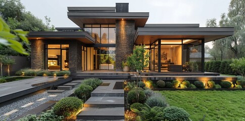 Timeless elegance of a minimalist house exterior design: Clean lines, minimalist details, and neutral hues for harmonious sophistication