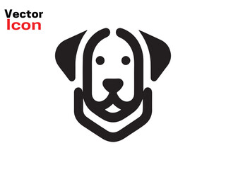 Dog head icon. Flat style. Cartoon dog face. Vector illustration isolated on white. Silhouette simple. Animal Logotype concept. Logo design template.