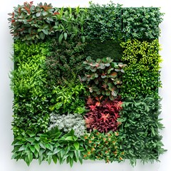 vertical garden square on white background