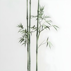 Obraz premium bamboo isolated on white background