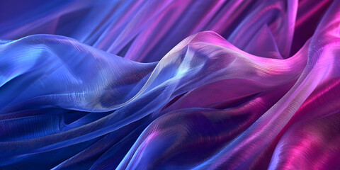Fototapeta premium Luxurious purple silk or satin fabric background with soft, flowing waves