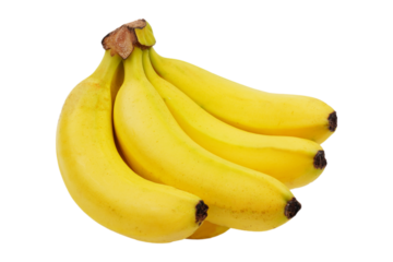 a bunch of fresh ripe yellow bananas isolated transparent