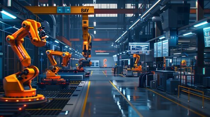 Naklejka premium Inside a State-of-the-Art Smart Factory