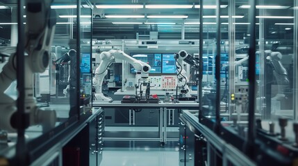 Fototapeta premium Inside a State-of-the-Art Smart Factory