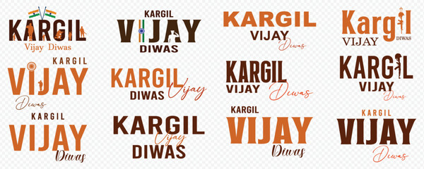 Kargil Vijay | Kargil Vijay Diwas, Typography, Calligraphy, Text, Banner, Illustration. Vector. Art.