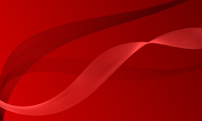 red lines wave curves in smooth gradient abstract background