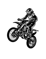 Dirt Biker Motorcross | Biker Dad | Motorcross | Bike Racer | Extreme Sports | Dirt Biker | Bike Shop | Original Illustration | Vector and Clipart | Cutfifle and Stencil