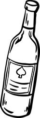 sketch champagne wine bottle