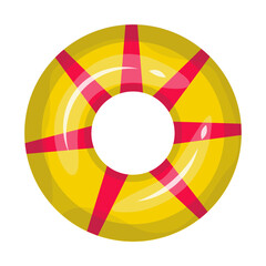 Obraz premium Illustration of inflatable Swimming Ring. Isolated Vector in Cartoon Design Style.