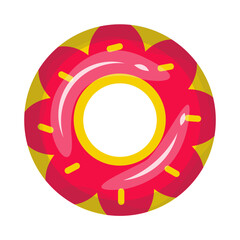 Illustration of inflatable Swimming Ring. Isolated Vector in Cartoon Design Style.
