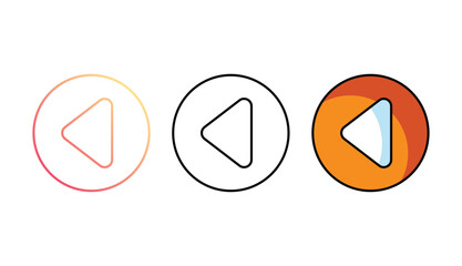 Arrow left icon design with white background stock illustration