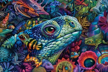 Obraz premium Illustrating evolution: vivid imagery of progress