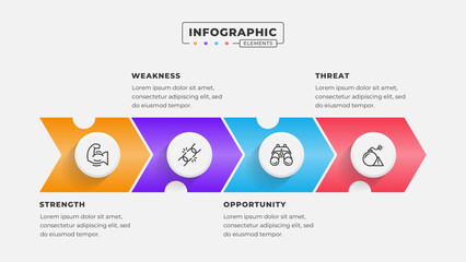 Swot analysis infographic template with icons