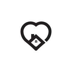 lovely house logo design icon