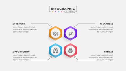 Swot analysis infographic template with icons