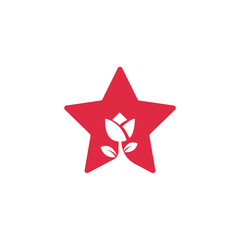 star flower logo design illustration.