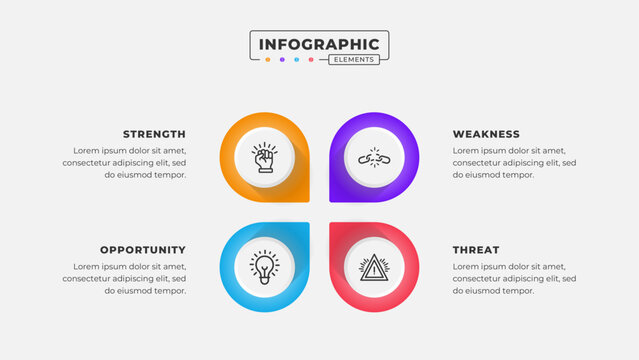Swot analysis infographic template with icons