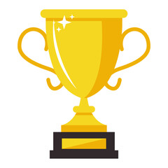 Gold Achievement Award Isolated on White Background. Vector Illustration in Flat Design Style.