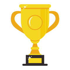 Gold Achievement Award Isolated on White Background. Vector Illustration in Flat Design Style.