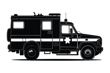 Emergency vehicle silhouette vector