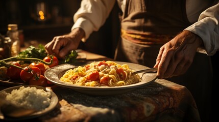 Chef Serving Fresh Pasta