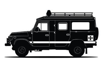 Emergency vehicle silhouette vector