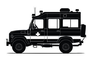 Emergency vehicle silhouette vector