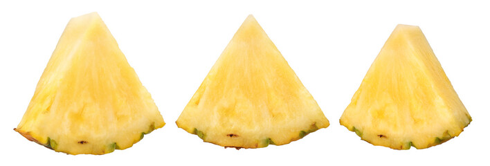 pineapple fruit slices isolated, transparent PNG, PNG format, collection, set