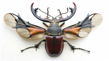 stag beetle isolated on white