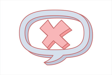 Fototapeta premium Wrong Yes Flat Sticker Design