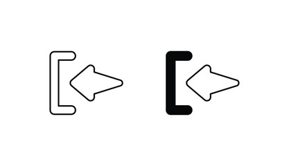 Arrow left icon design with white background stock illustration