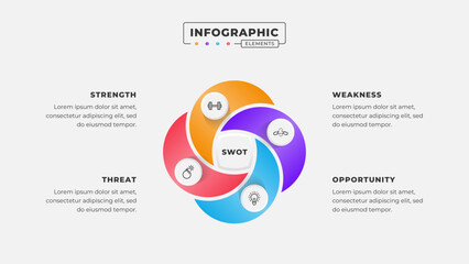 Swot analysis infographic template with icons