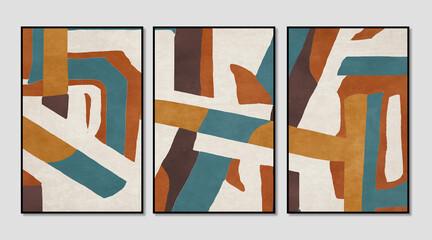 Abstract geometric art print. Modern poster art for print. Abstract wall art. Digital interior art. gray geometry