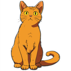 Black and White Cartoon Illustration of Cute Cat Animal