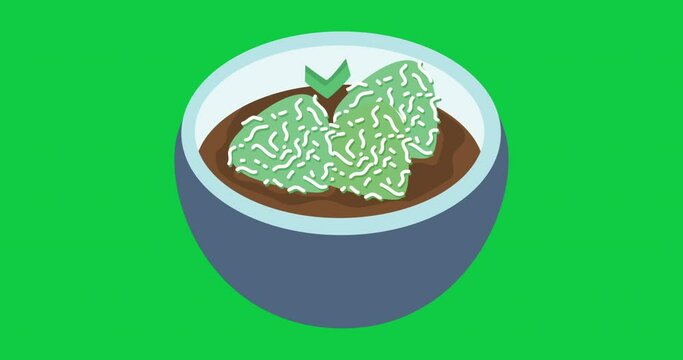 Indonesian Traditional Culinary Lupis animation