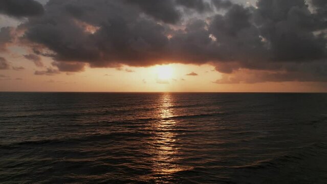 Scene at sunset at Ladghar beach Dapoli, located 200 kms from Pune on the West Coast of Maharashtra India.
