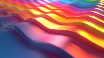 Obraz premium Waves of 3d layered colorful plastic-like textured objects