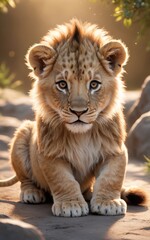 Obraz premium portrait of a lion cub
