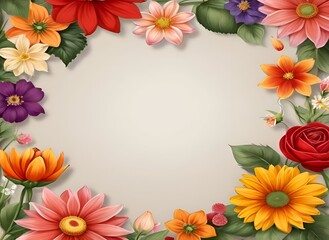 a colorful flower frame background