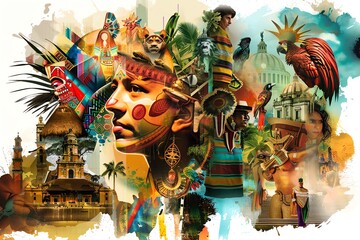 Create an image that represents the history of Latin America