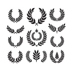 Obraz premium laurel sign illustration icon logo vector illustration