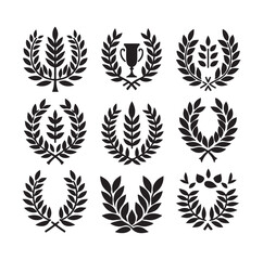 laurel sign illustration icon logo vector illustration