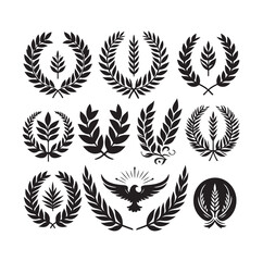 laurel sign illustration icon logo vector illustration